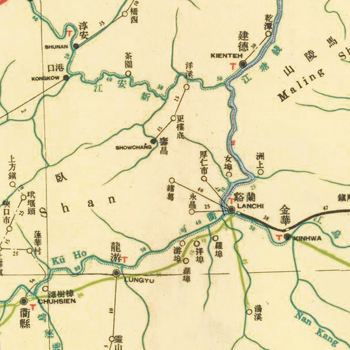 Restored historic details from the 1933 region map of County