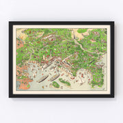 Cannes Vintage Map 1953