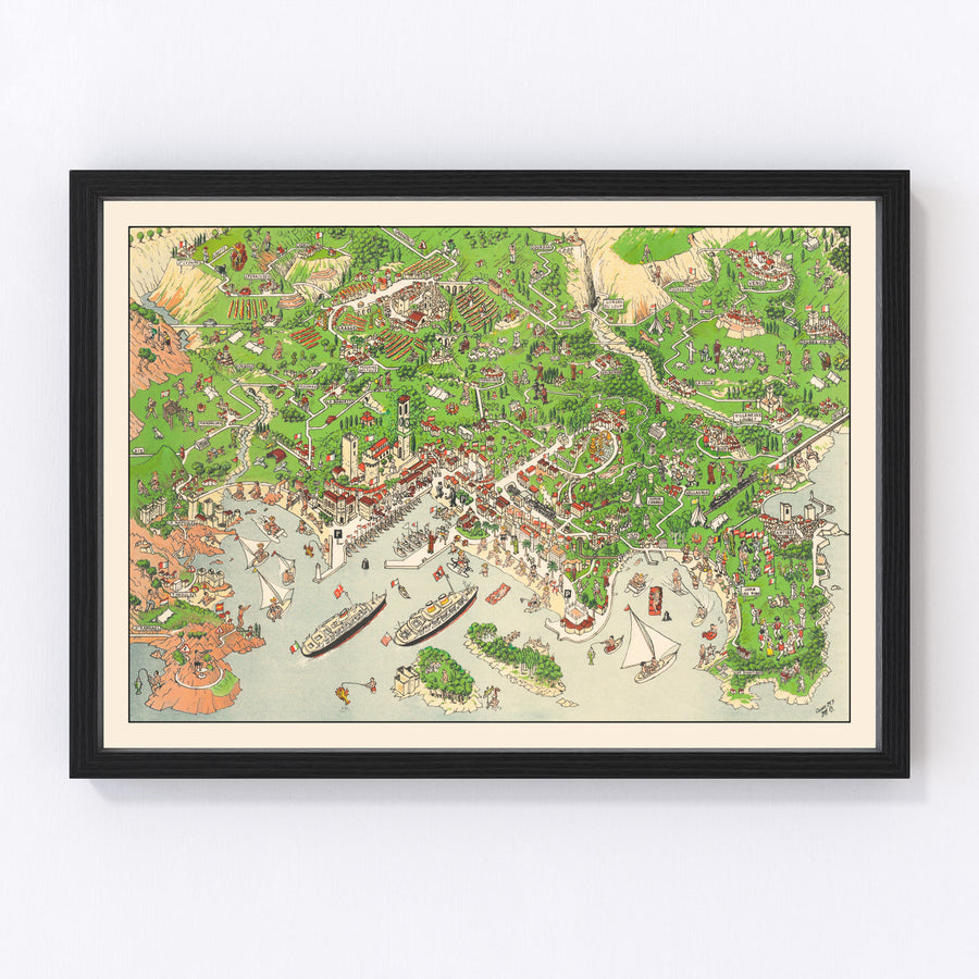 Cannes Vintage Map 1953