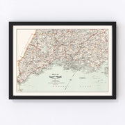 Coast of Maine Vintage Map 1893