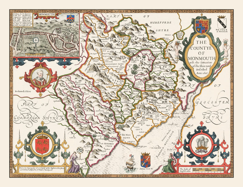 Size comparison using Vintage Monmouthshire Map 1676