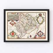 Monmouthshire Vintage Map 1676