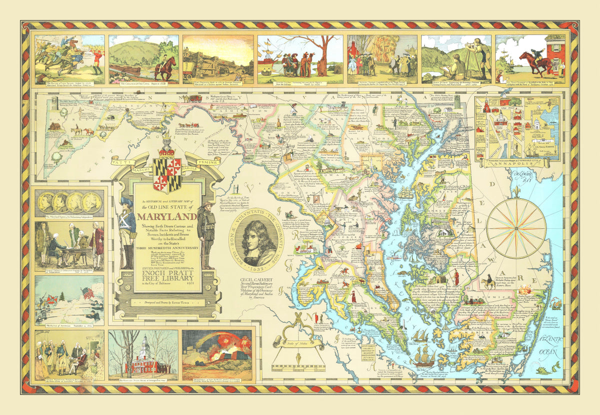 Preview of Vintage Map of Maryland 1931