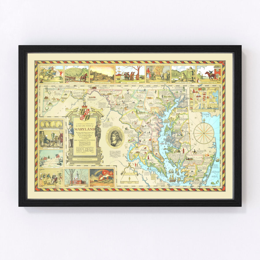 Vintage Map of Maryland 1931