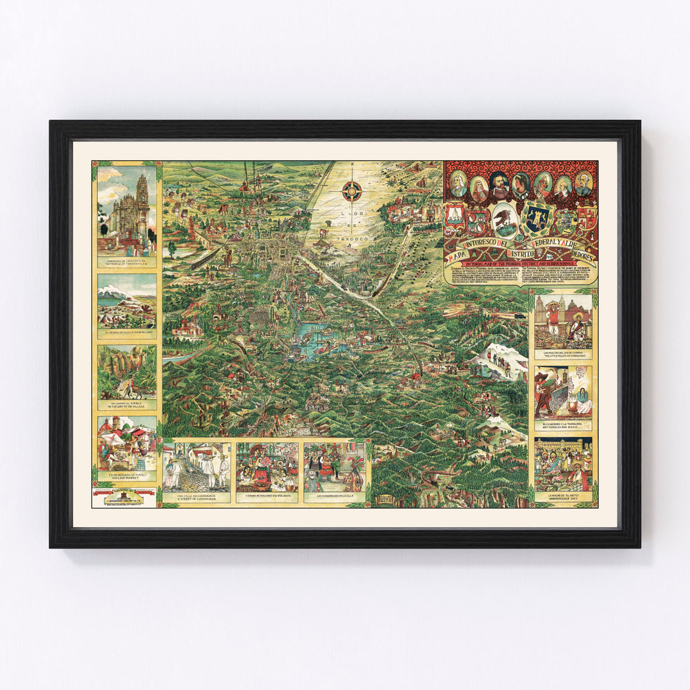 Mexico City Vintage Map 1935
