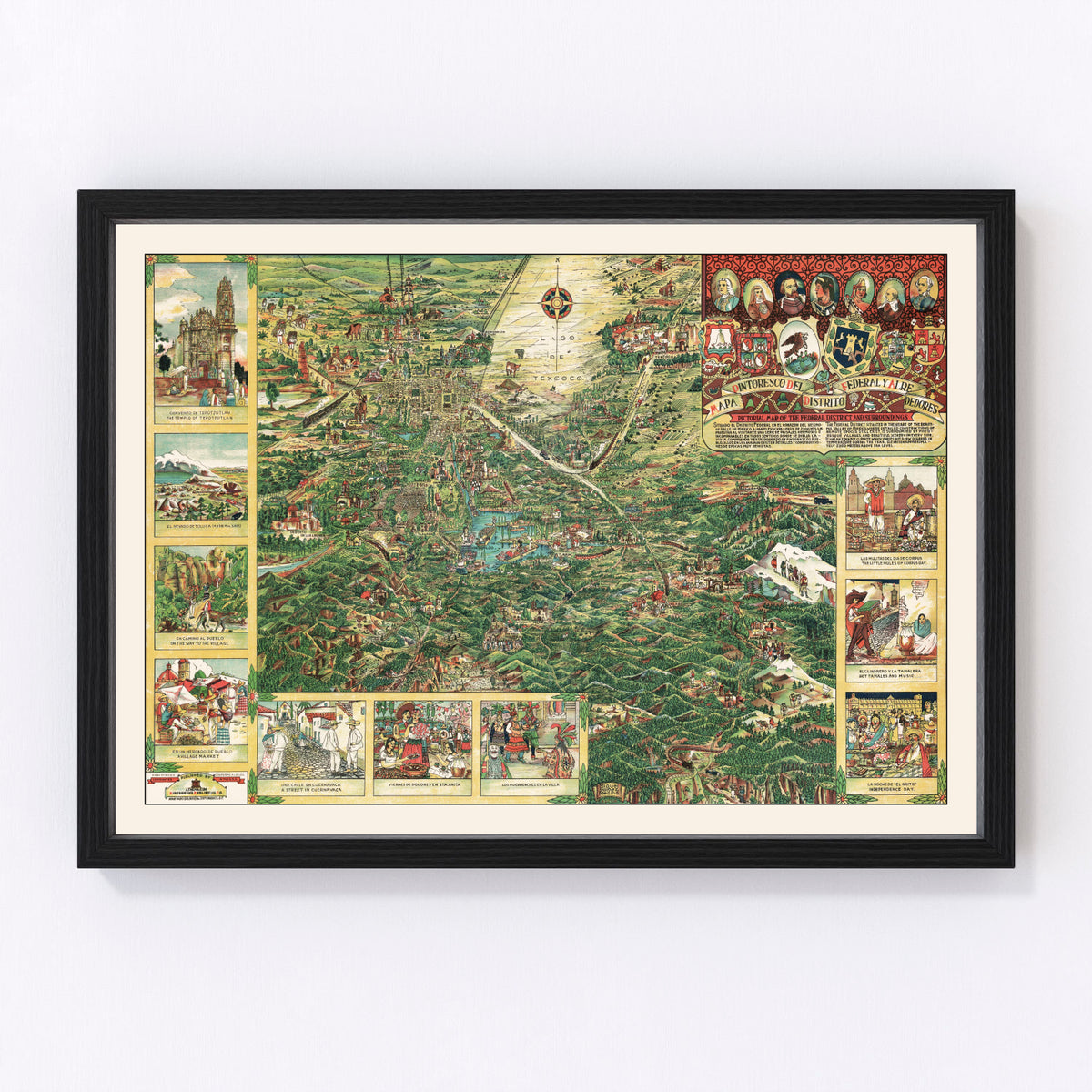 Mexico City Vintage Map 1935