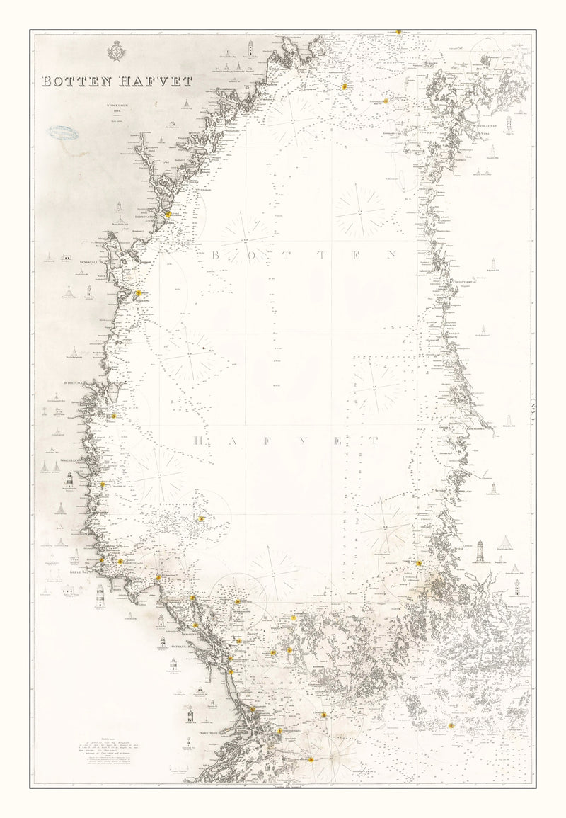 Size comparison using Vintage Bothnian Sea Map 1868