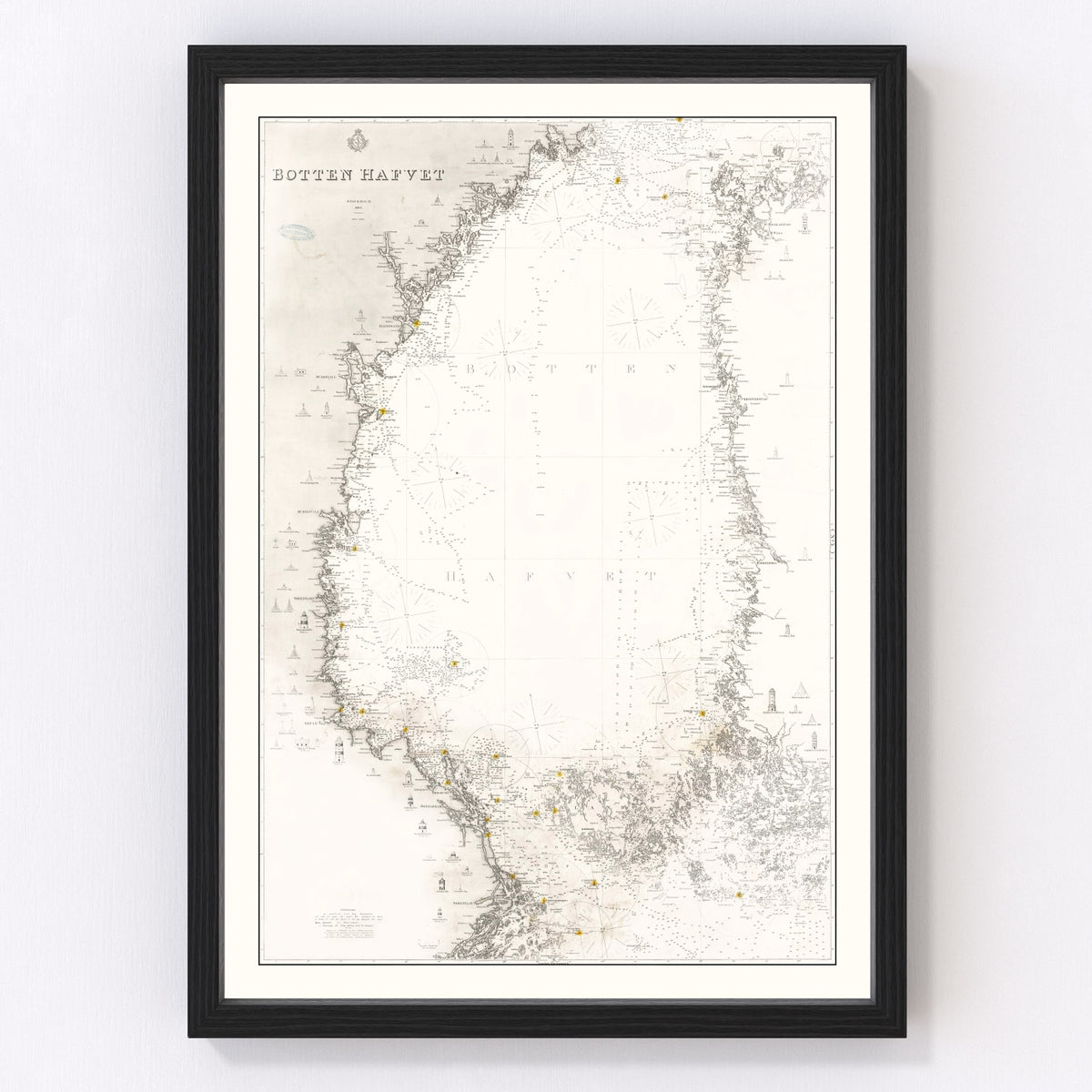 Bothnian Sea Vintage Map 1868