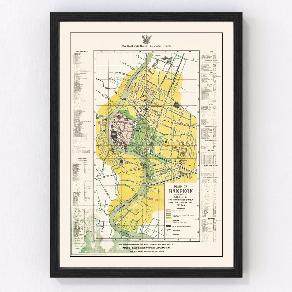 Bangkok Vintage Map 1928