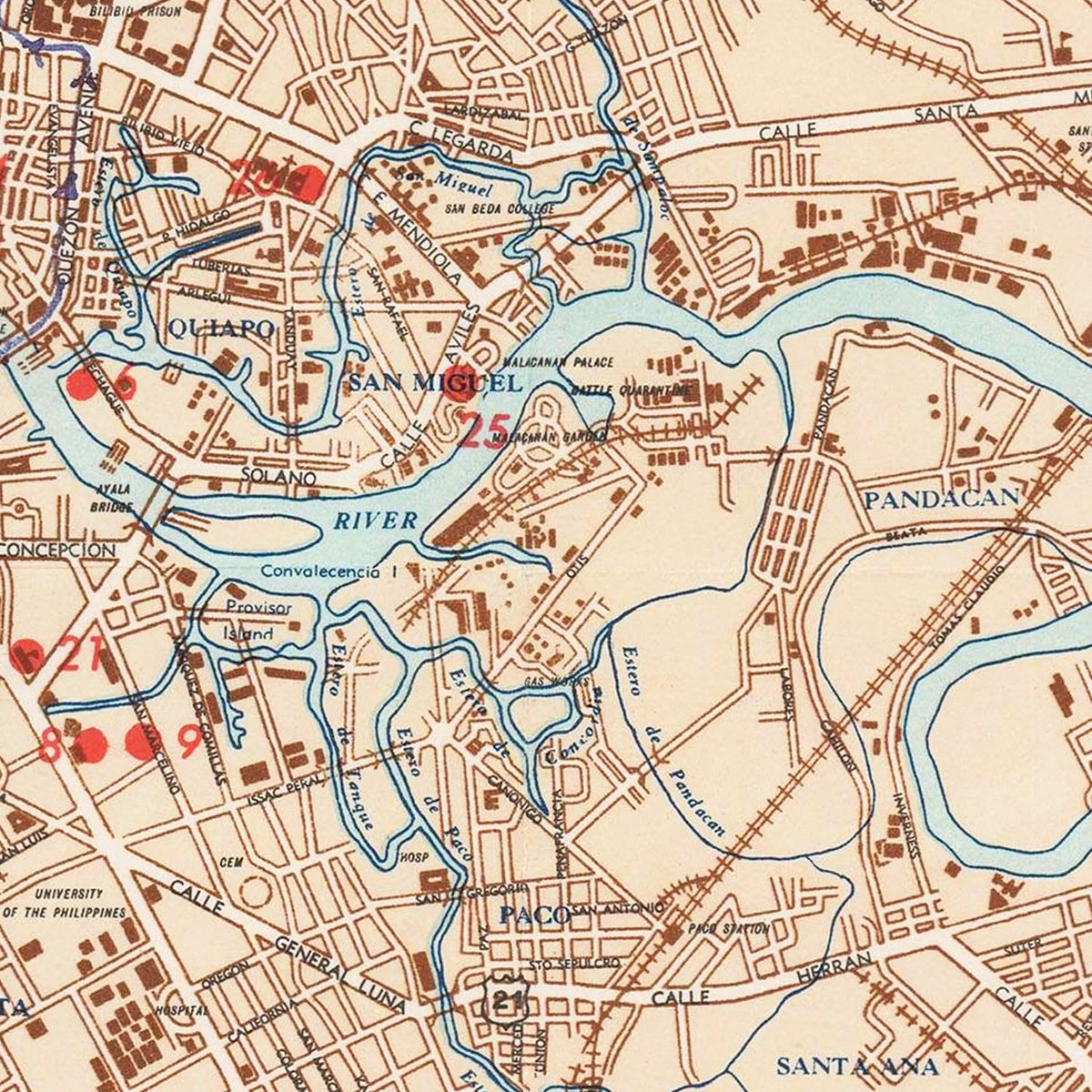 Vintage Manila Philippines Maps
