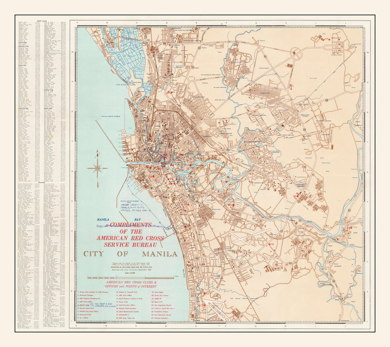 Size comparison using Vintage Map of Manila, Philippines 1945