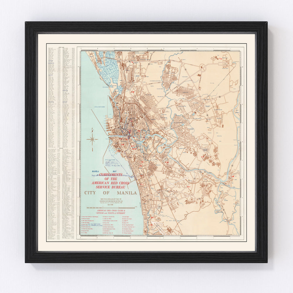Manila Vintage Map 1945