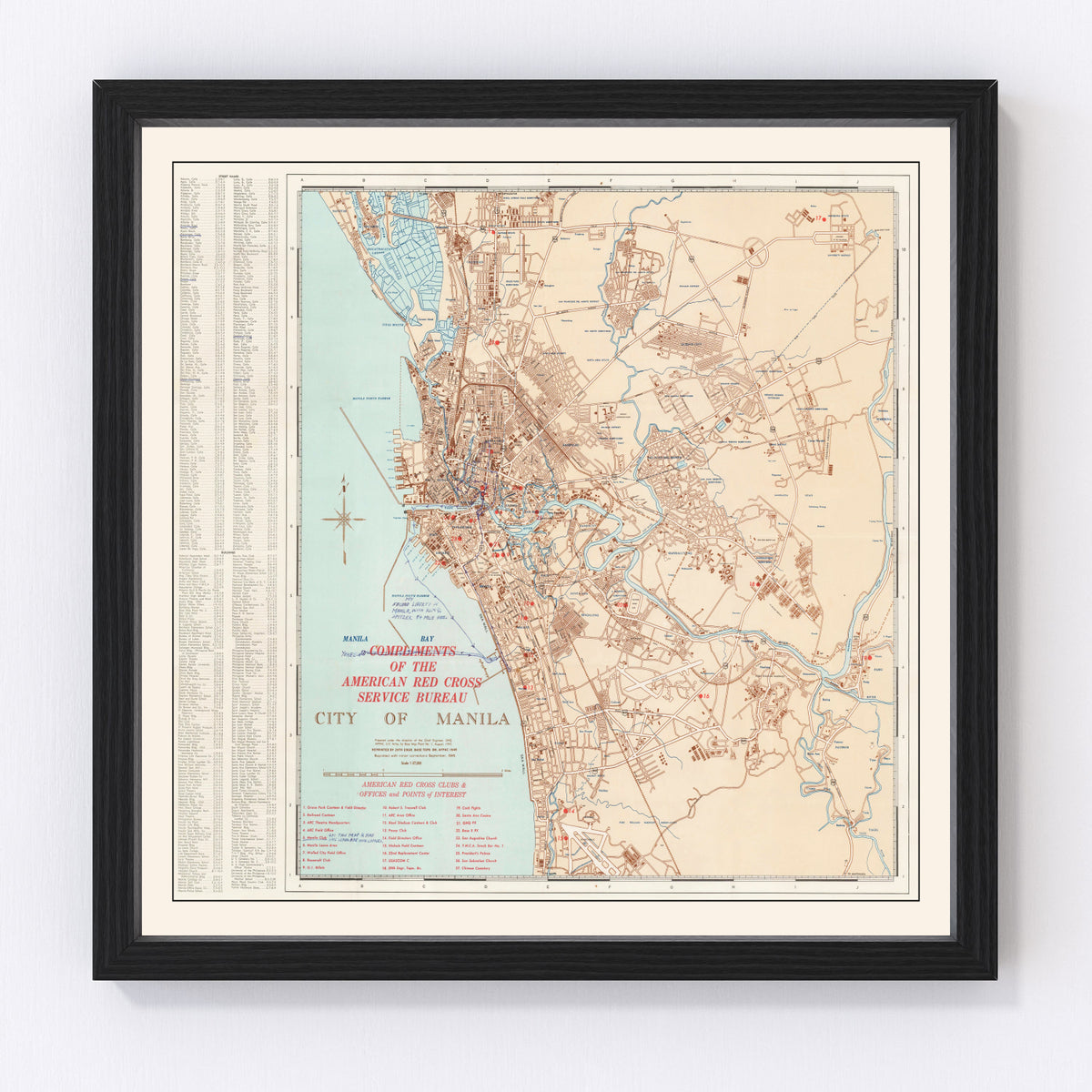 Manila Vintage Map 1945