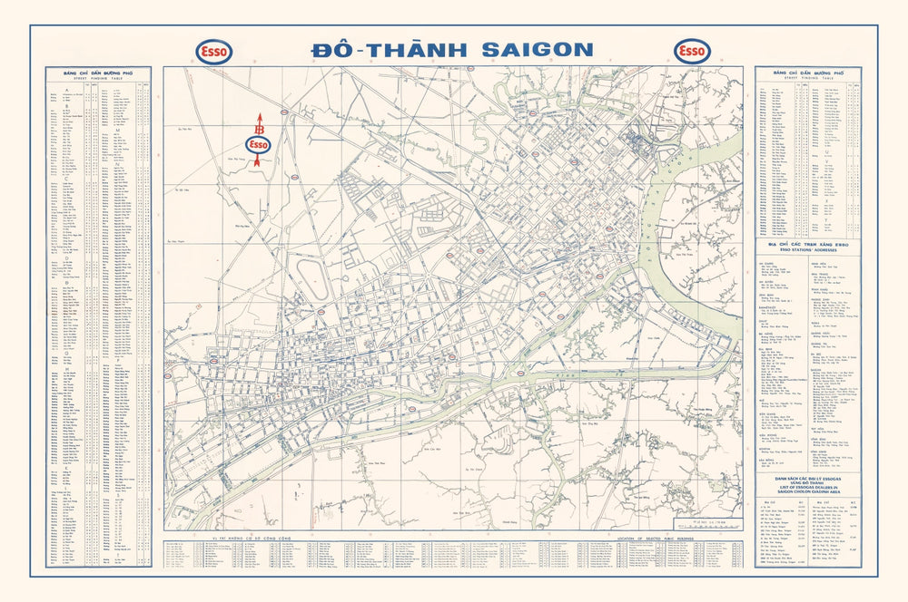 Vintage Map of Saigon, Vietnam 1968 print style example