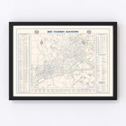 Saigon Vintage Map 1968