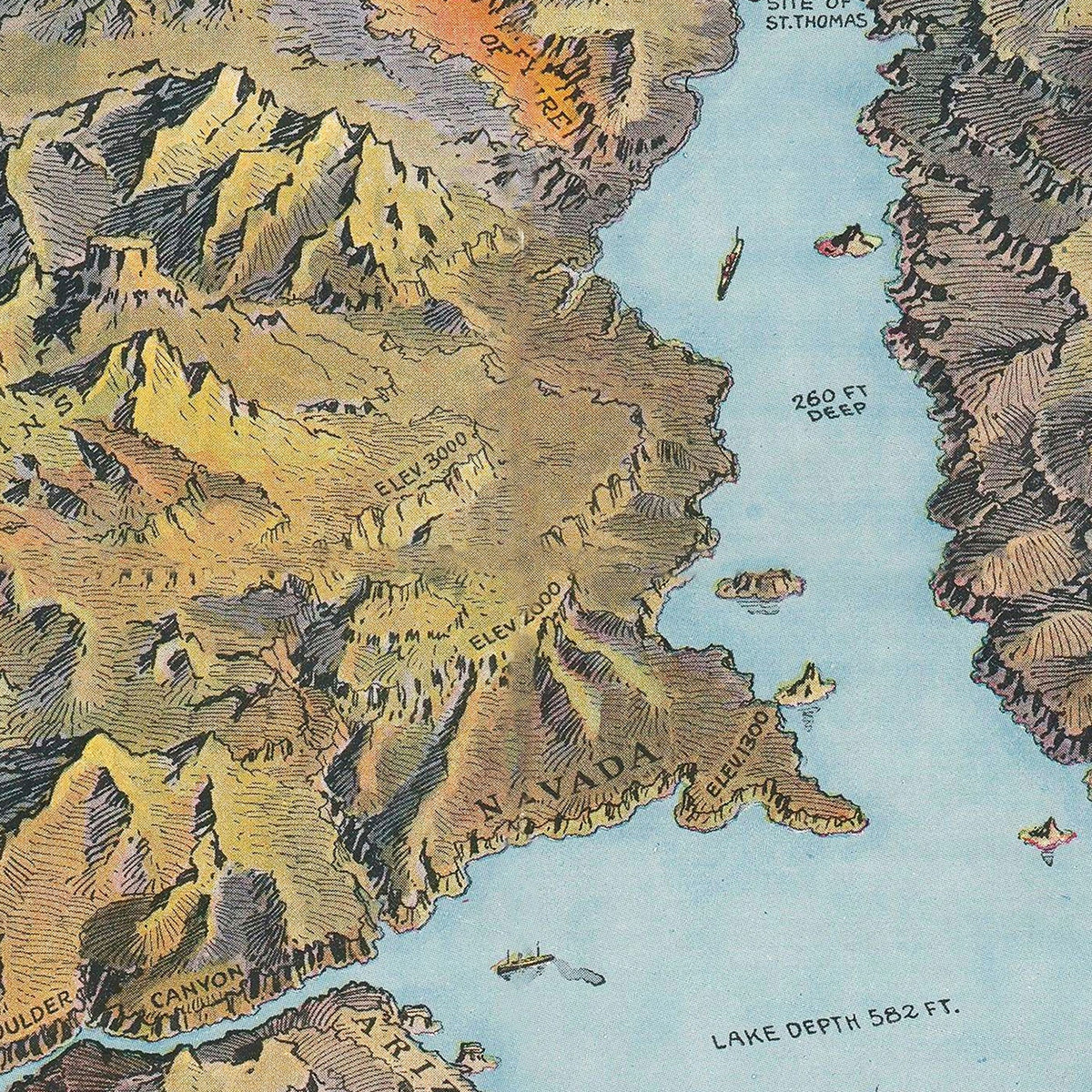 Restored historic details from the 1931 misc. attraction map of County
