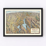 Hoover Dam & Lake Mead Vintage Map 1931