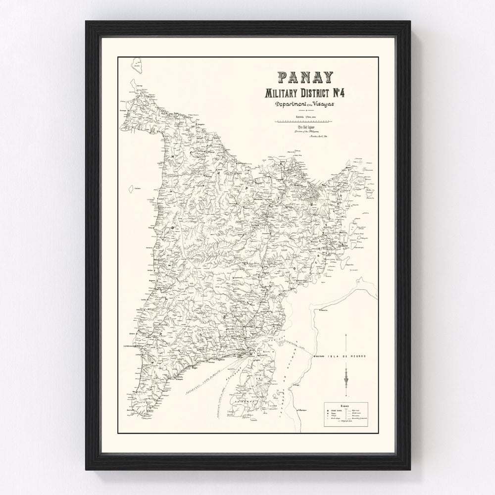Panay, Philippines Vintage Map 1900