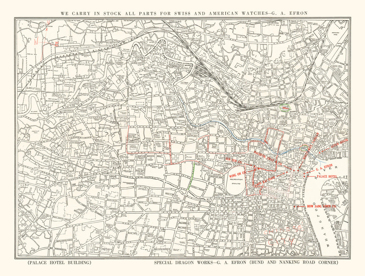 Preview of Vintage Map of Shanghai, China 1938