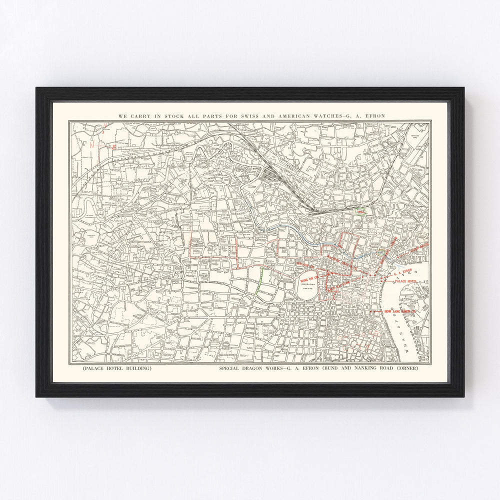 Shanghai Vintage Map 1938