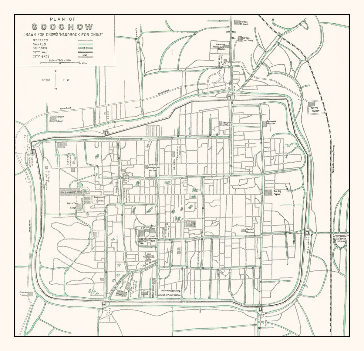 Preview of Vintage Map of Suzhou, China 1921