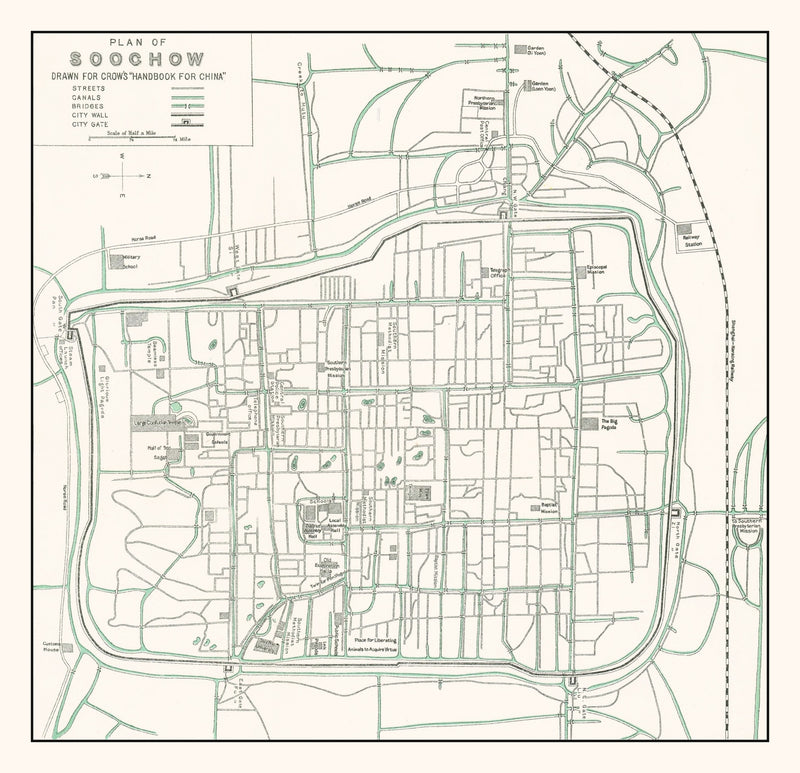 Size comparison using Vintage Map of Suzhou, China 1921