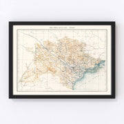 Tonkin, Vietnam Vintage Map 1889