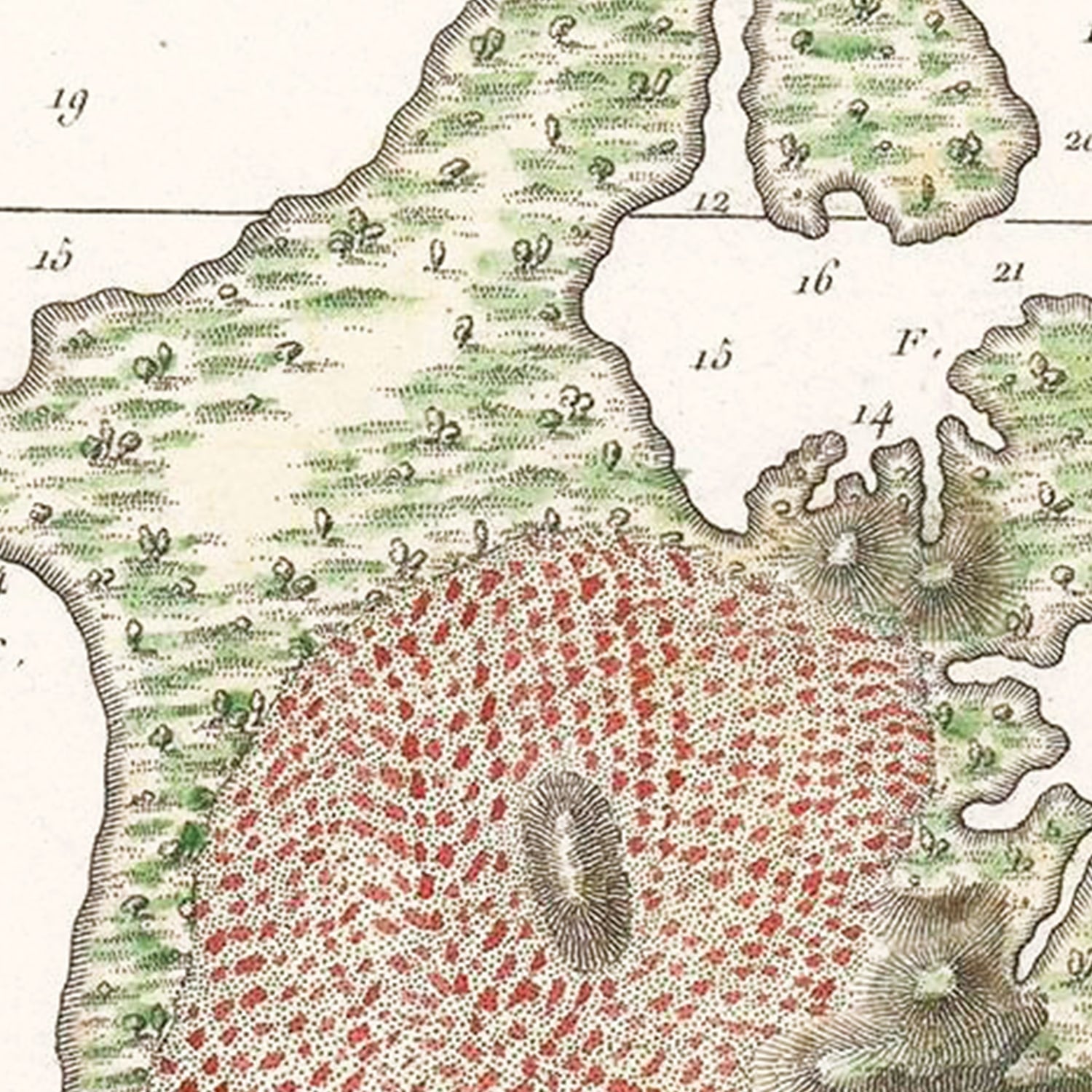 Restored historic details from the 1830 region map of County
