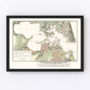 Guantanamo Bay Cuba Vintage Map 1830