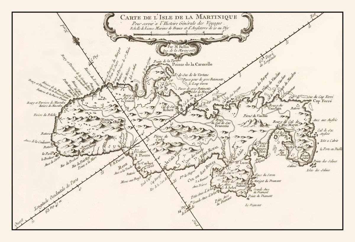Preview of Vintage Martinique Map 1780