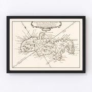 Martinique Vintage Map 1780