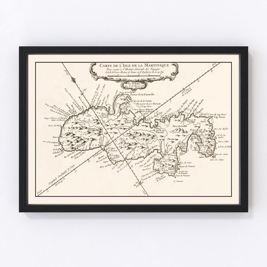 Martinique Vintage Map 1780