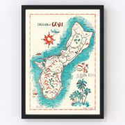 Guam Vintage Map 1955