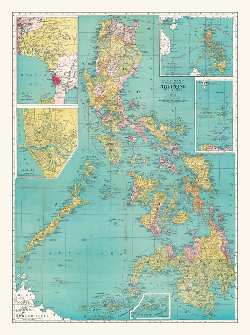 Size comparison using Vintage Map of Philippines 1913
