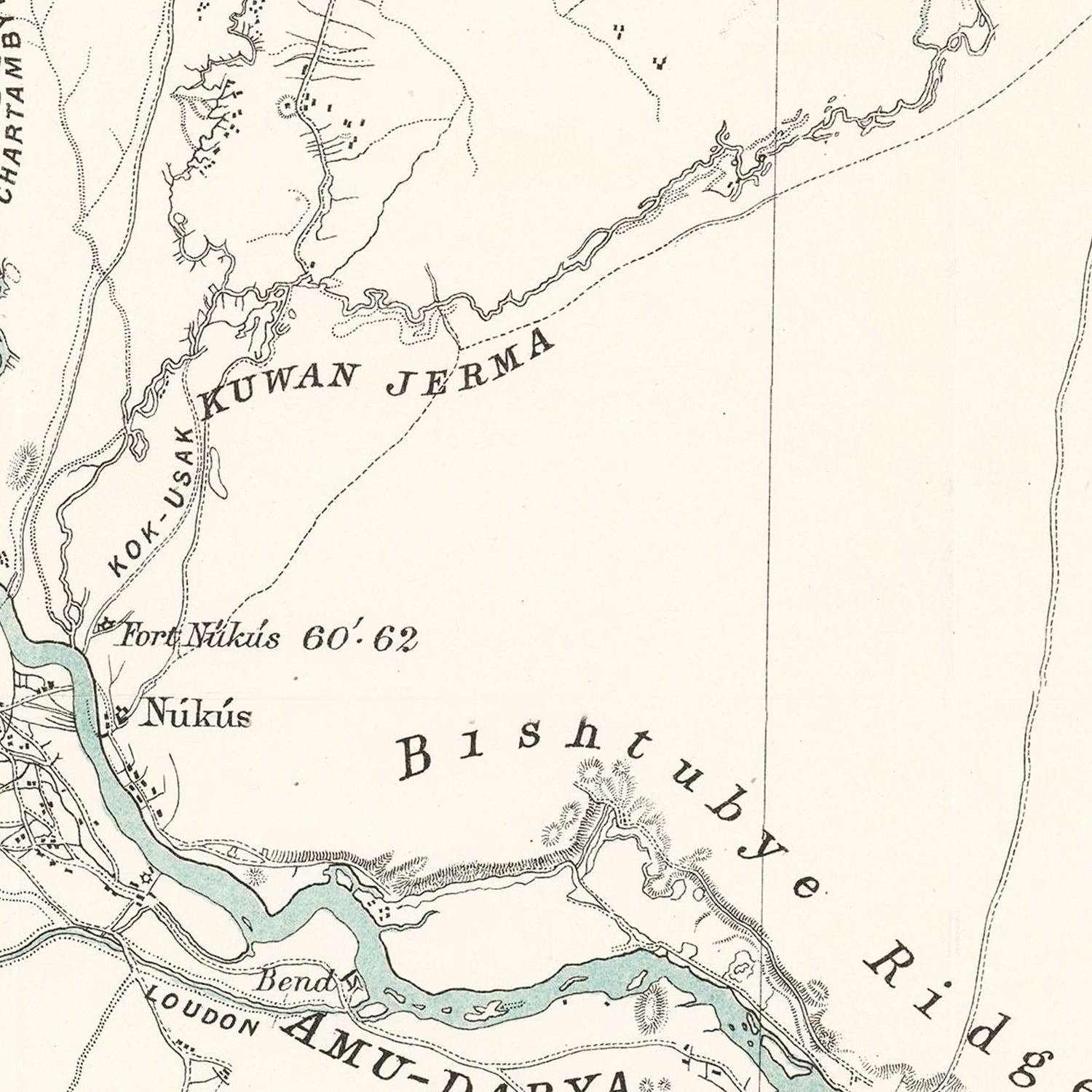 Restored historic details from the 1875 city map of Khiva