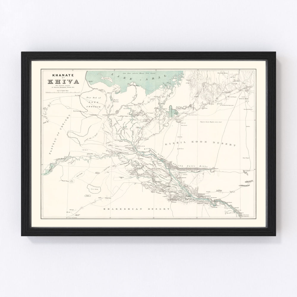 Khiva Vintage Map 1875