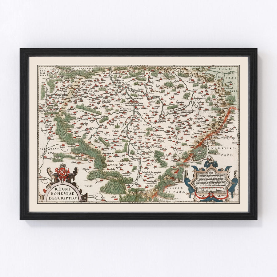Vintage Bohemia Map 1587