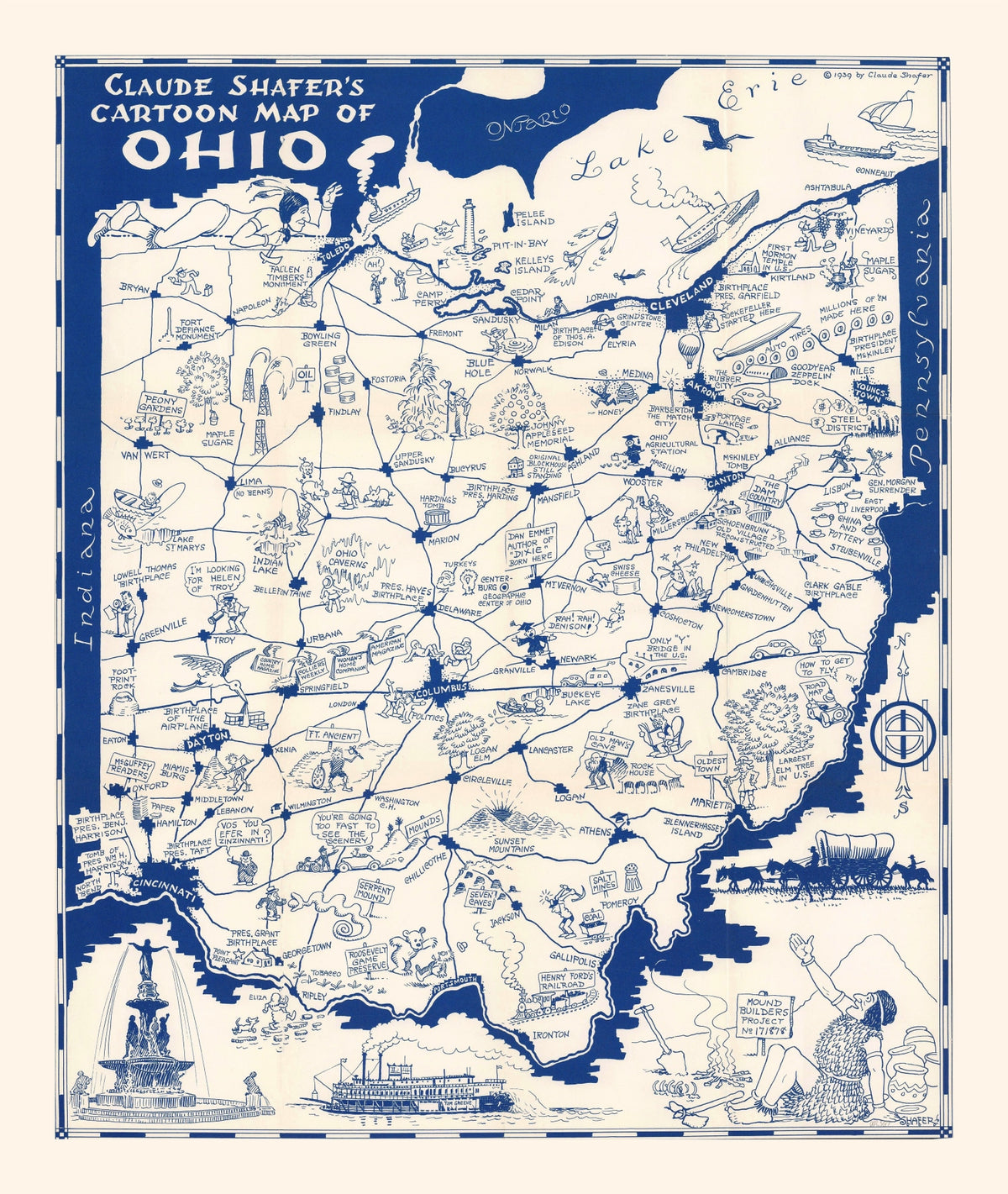 Preview of Vintage Map of Ohio 1939