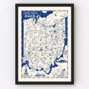 Ohio Vintage Map 1939