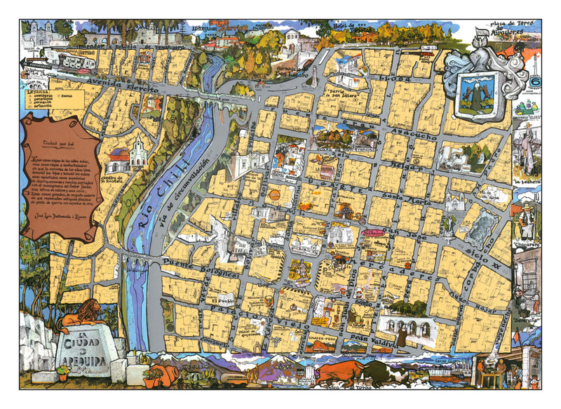 Size comparison using Vintage Map of Arequipa, Peru 1975
