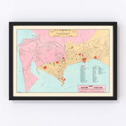 Panama City Vintage Map 1950