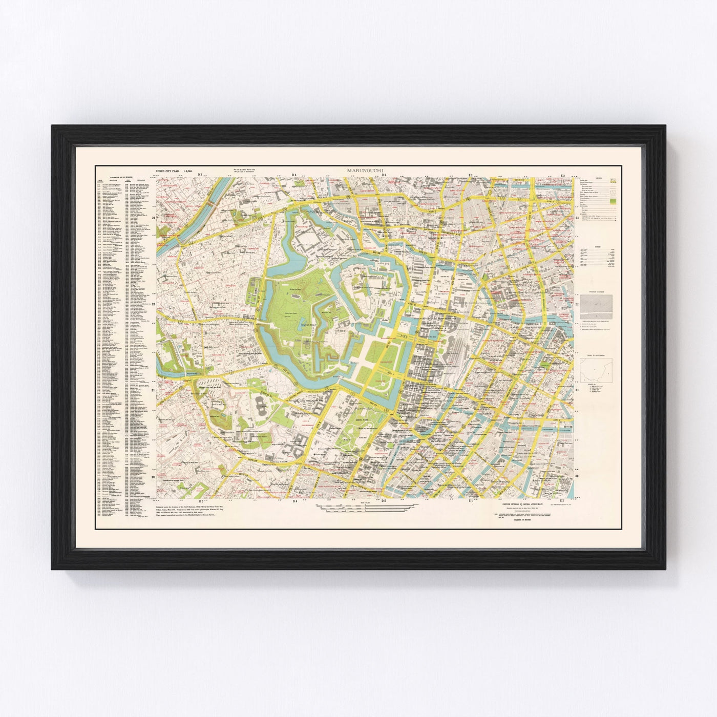 Marunouchi District Tokyo Vintage Map 1948