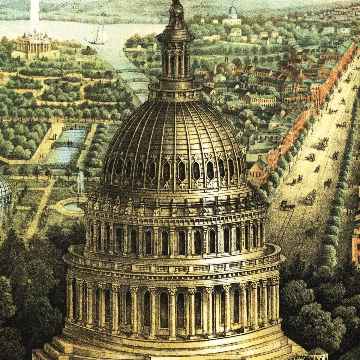 Restored historic details from the 1871 city map of Washington, DC