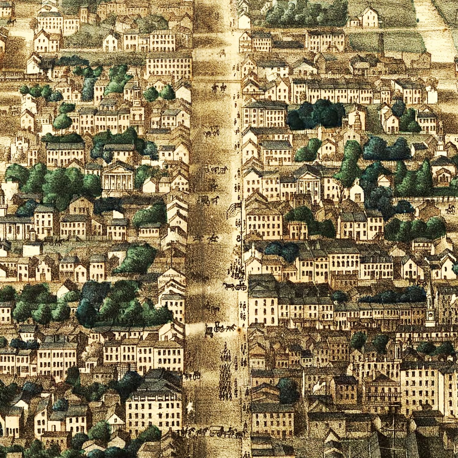 Restored historic details from the 1863 city map of Alexandria, Virginia