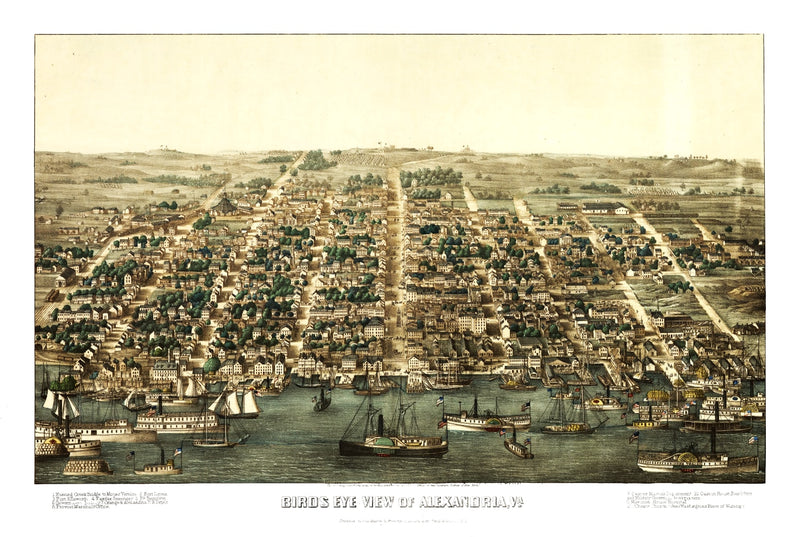 Size comparison using Vintage Map of Alexandria, Virginia 1863
