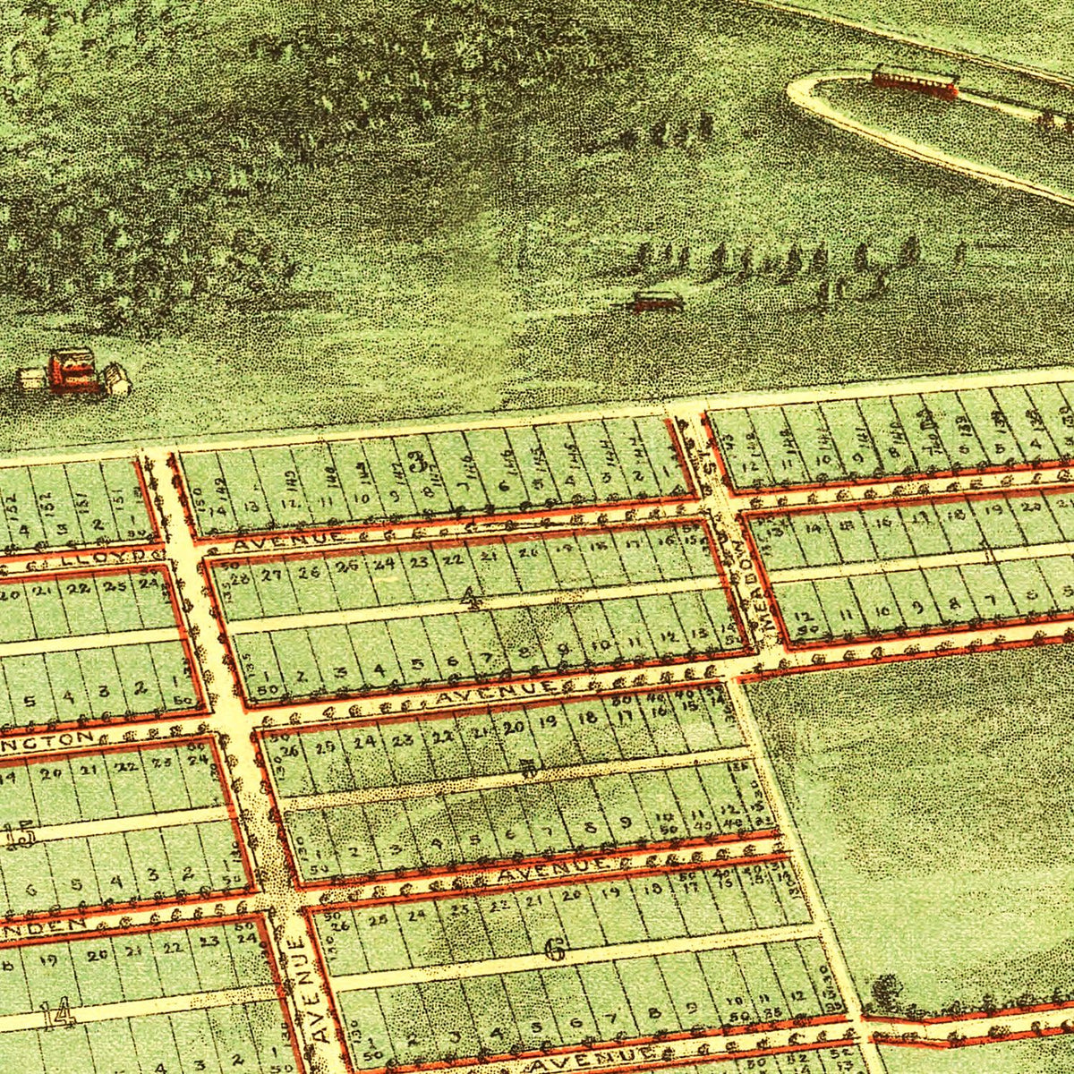 Restored historic details from the 1890 city map of Alexandria, Virginia