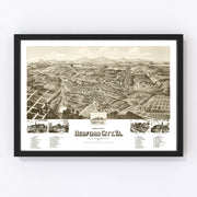 Bedford City Vintage Map 1891