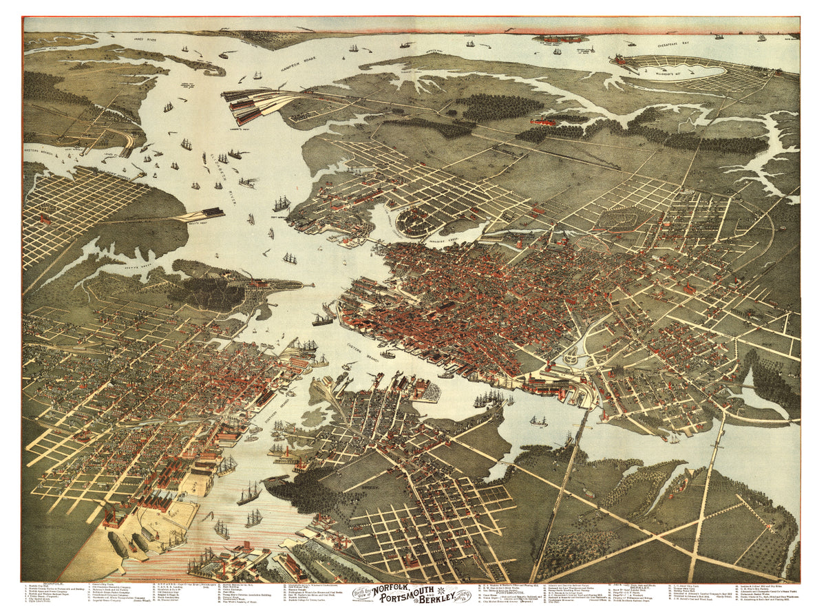 Preview of Vintage Map of Norfolk, Virginia 1891