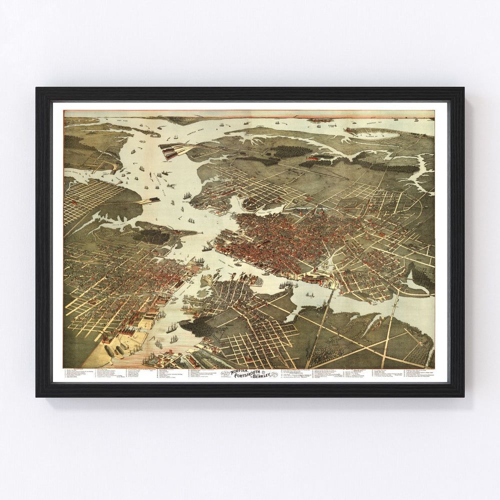 Norfolk Vintage Map 1891