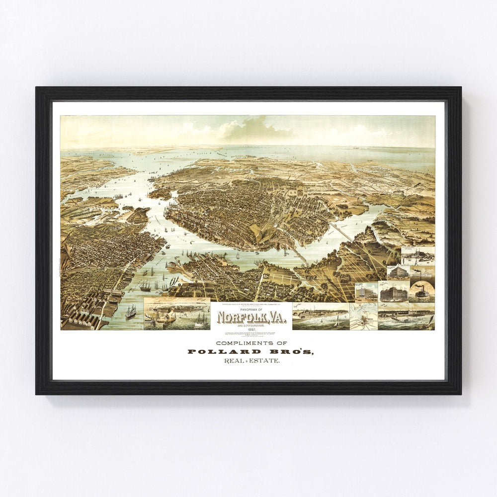 Norfolk Vintage Map 1892